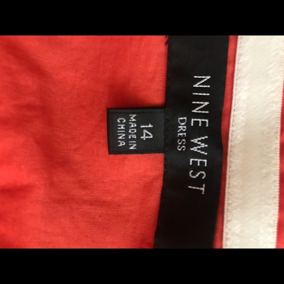 Nine West Red dress cotton lines size 14 - Picture 4 of 4
